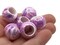 10 17mm Large Hole Macrame Purple Marbleized Round Plastic Beads